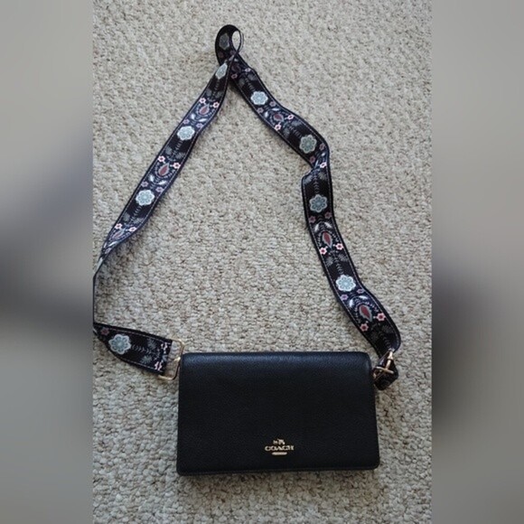 Coach black Foldover Clutch Crossbody - Picture 1 of 12